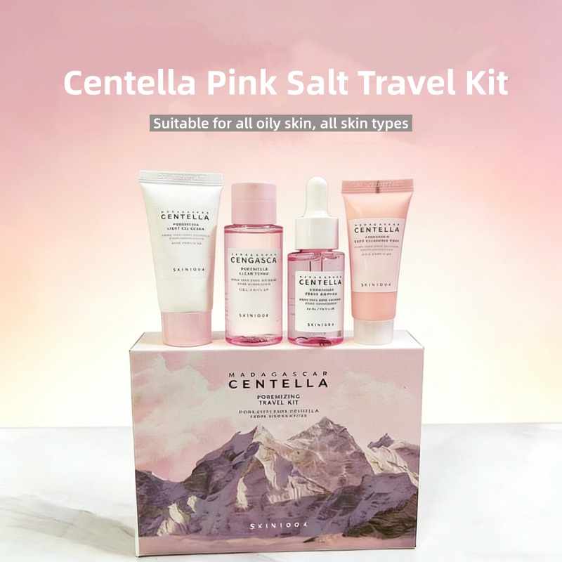 Luxury Skincare Korea - Korean Centella Pink Salt Travel Kit,PoreMizing