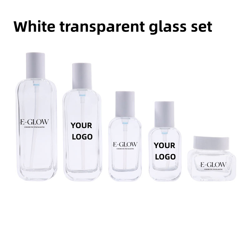 Luxury Skincare & Spa Photos - 【Logo Custom】1Pcs Luxury Clear Glass Skincare