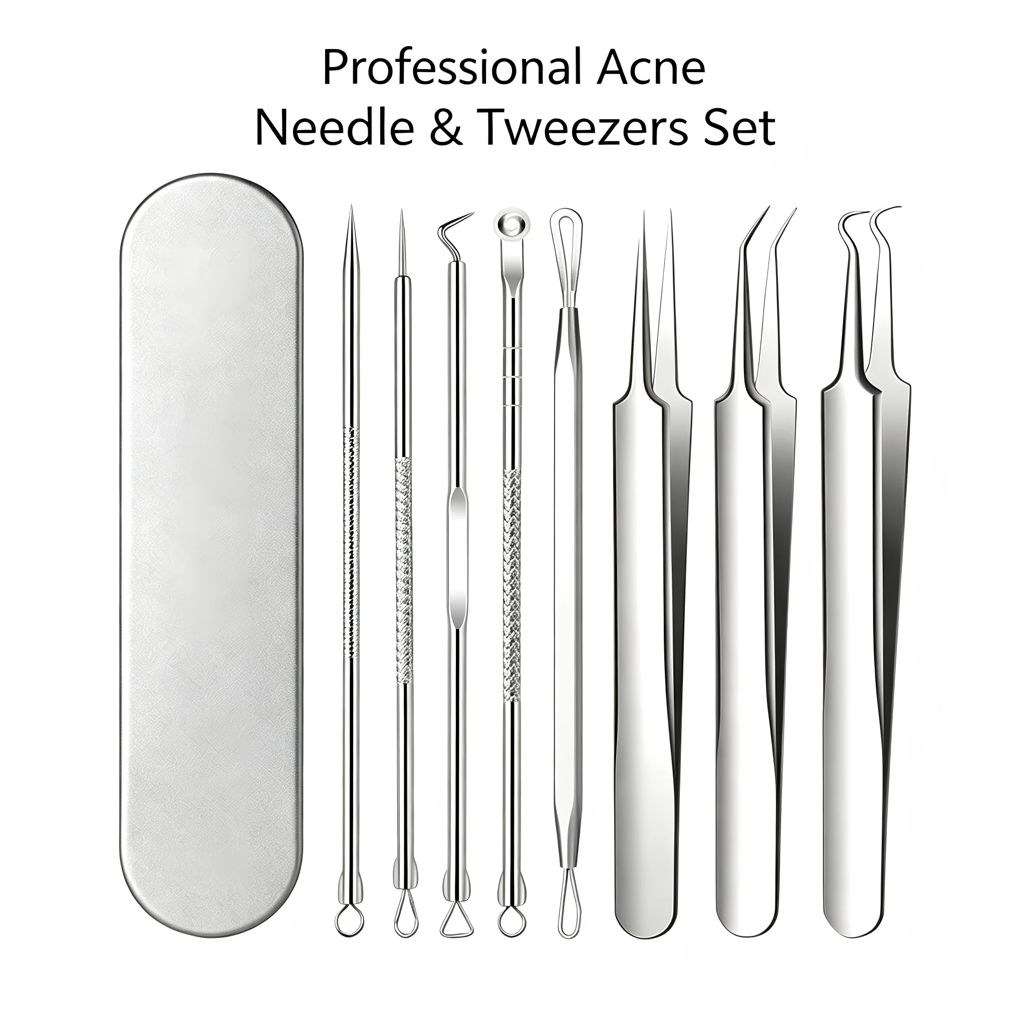 Luxury Skincare Acne - 8Pcs Professional Acne Needle & Tweezers