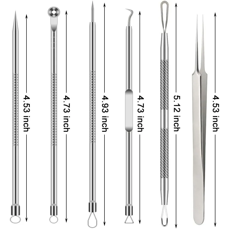 6PCS Pimple Removal Tool Black - Luxury Skincare Acne review and price
