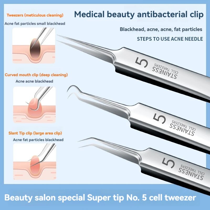 7pcs Stainless Steel Splinter  - Luxury Skincare Acne review and price